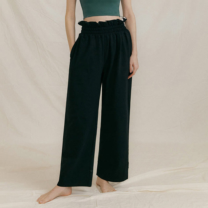 Pantalones holgados de licra con hebillas informales y bolsillos para mujer con Buddha Stones - image 12