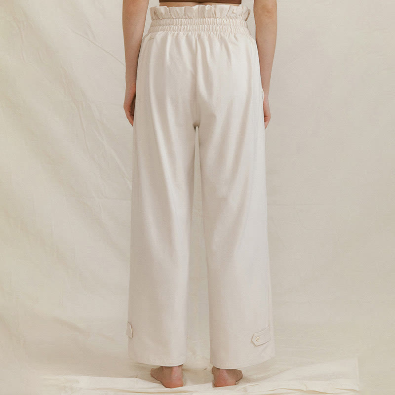 Pantalones holgados de licra con hebillas informales y bolsillos para mujer con Buddha Stones - image 17