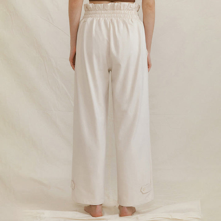 Pantalones holgados de licra con hebillas informales y bolsillos para mujer con Buddha Stones - image 17