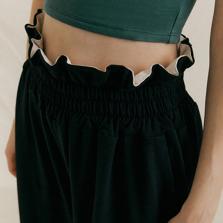 Pantalones holgados de licra con hebillas informales y bolsillos para mujer con Buddha Stones - image 14