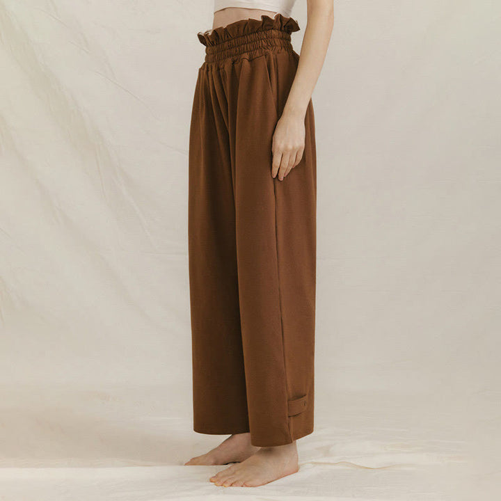 Pantalones holgados de licra con hebillas informales y bolsillos para mujer con Buddha Stones - image 2