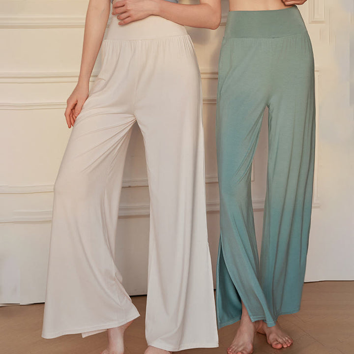 Pantalones anchos de algodón elásticos de cintura alta para mujer con Buddha Stones - image 12