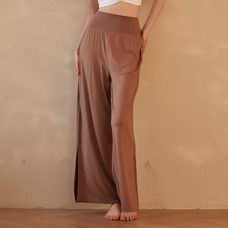 Pantalones anchos de algodón elásticos de cintura alta para mujer con Buddha Stones - Perú - US6，UK/AU10，EU38 (XL) - image 0