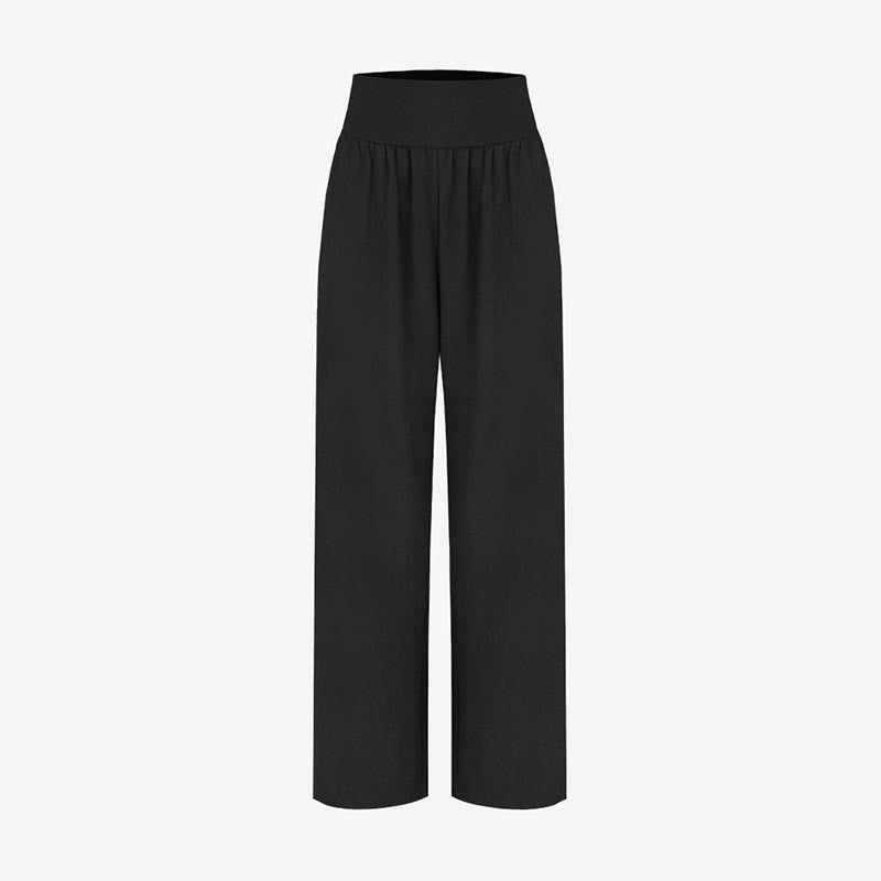 Pantalones Leica de cintura alta para mujer, informales, holgados, con bolsillos y dobladillo anudado, con Buddha Stones - image 10