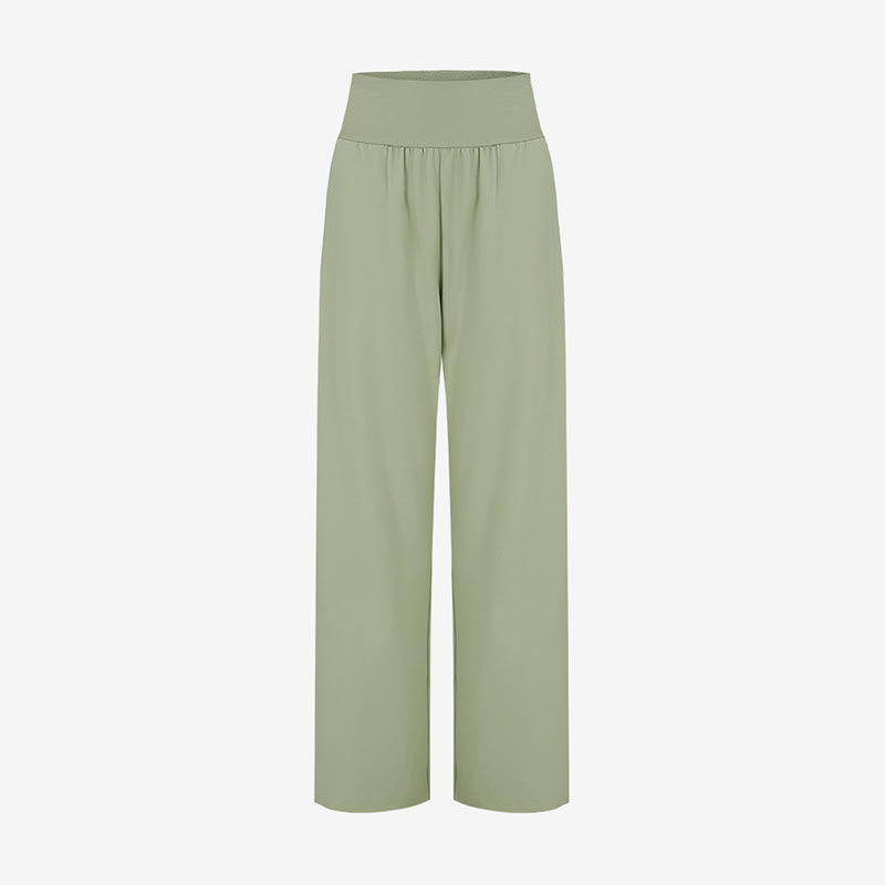 Pantalones Leica de cintura alta para mujer, informales, holgados, con bolsillos y dobladillo anudado, con Buddha Stones - image 6