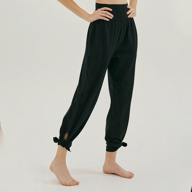 Pantalones Leica de cintura alta para mujer, informales, holgados, con bolsillos y dobladillo anudado, con Buddha Stones - image 14