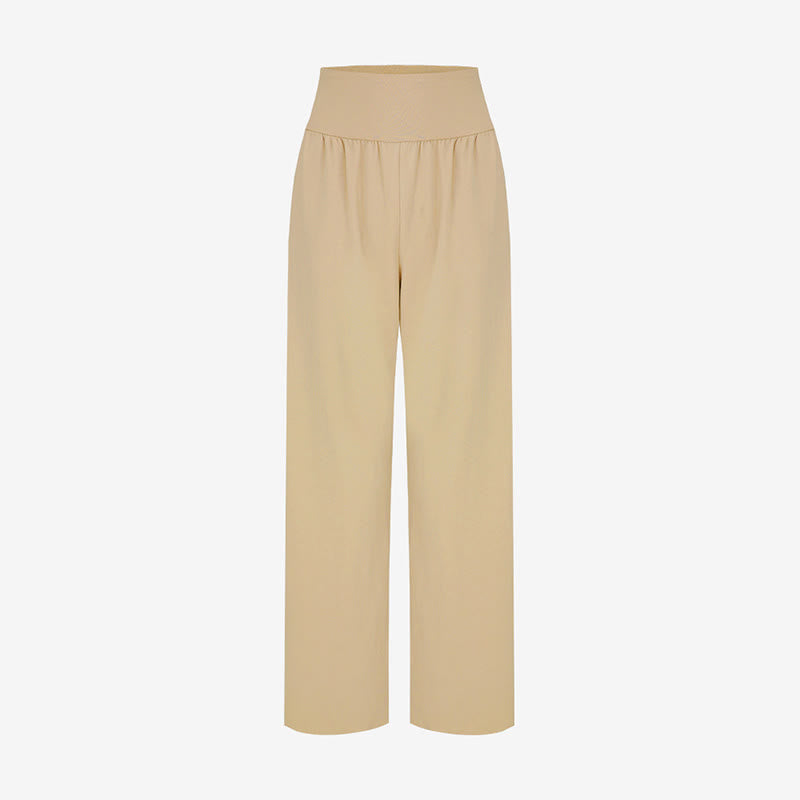 Pantalones Leica de cintura alta para mujer, informales, holgados, con bolsillos y dobladillo anudado, con Buddha Stones - image 24