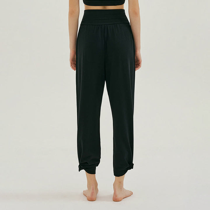 Pantalones Leica de cintura alta para mujer, informales, holgados, con bolsillos y dobladillo anudado, con Buddha Stones - image 9