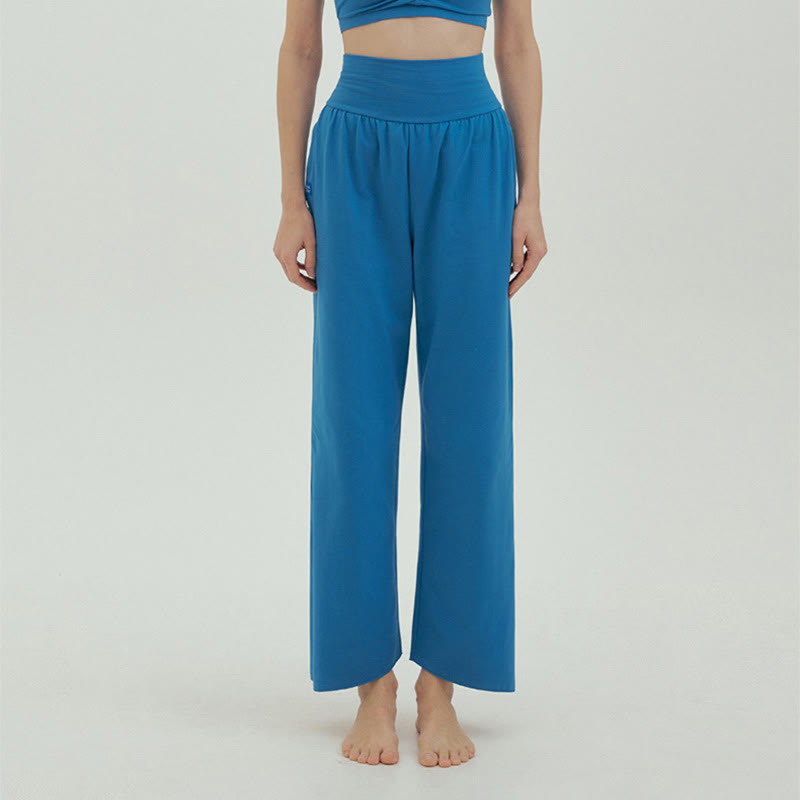 Pantalones Leica de cintura alta para mujer, informales, holgados, con bolsillos y dobladillo anudado, con Buddha Stones - Blanco antiguo - US4，UK/AU8，EU36 (L) - image 44