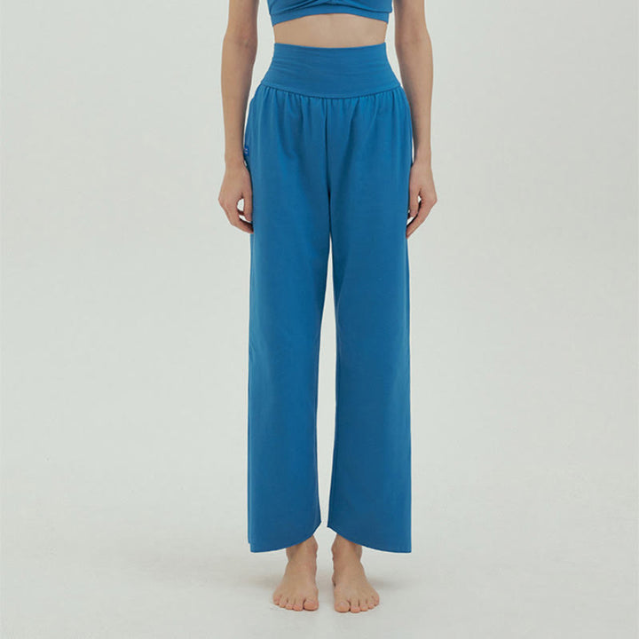 Pantalones Leica de cintura alta para mujer, informales, holgados, con bolsillos y dobladillo anudado, con Buddha Stones - Blanco antiguo - US4，UK/AU8，EU36 (L) - image 44