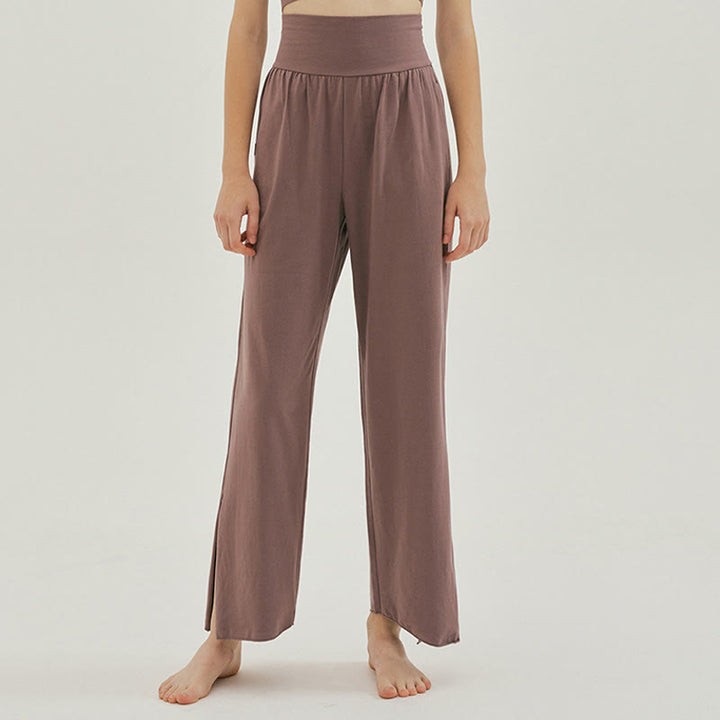 Pantalones Leica de cintura alta para mujer, informales, holgados, con bolsillos y dobladillo anudado, con Buddha Stones - Marrón rosado - US4，UK/AU8，EU36 (L) - image 27