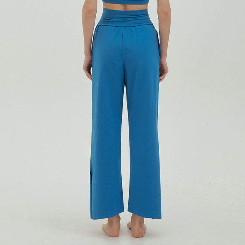 Pantalones Leica de cintura alta para mujer, informales, holgados, con bolsillos y dobladillo anudado, con Buddha Stones - image 45