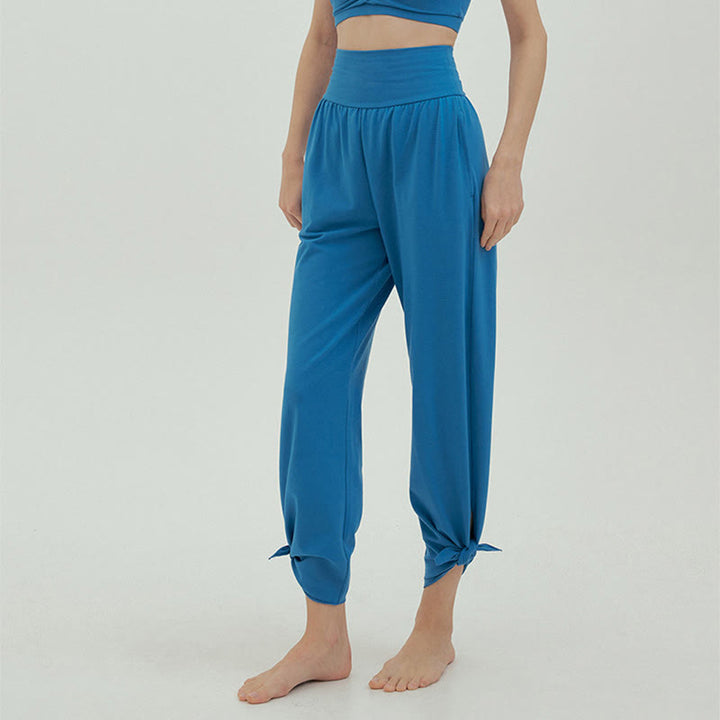 Pantalones Leica de cintura alta para mujer, informales, holgados, con bolsillos y dobladillo anudado, con Buddha Stones - image 48
