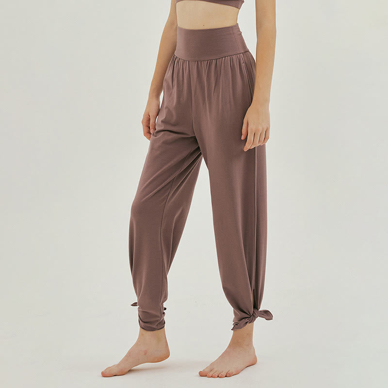 Pantalones Leica de cintura alta para mujer, informales, holgados, con bolsillos y dobladillo anudado, con Buddha Stones - image 31