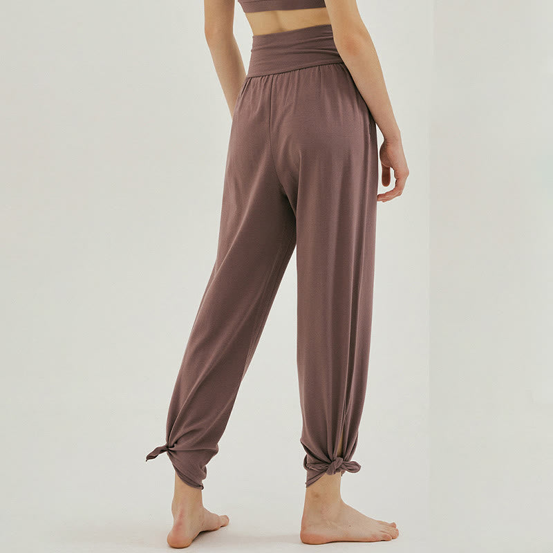 Pantalones Leica de cintura alta para mujer, informales, holgados, con bolsillos y dobladillo anudado, con Buddha Stones - image 29