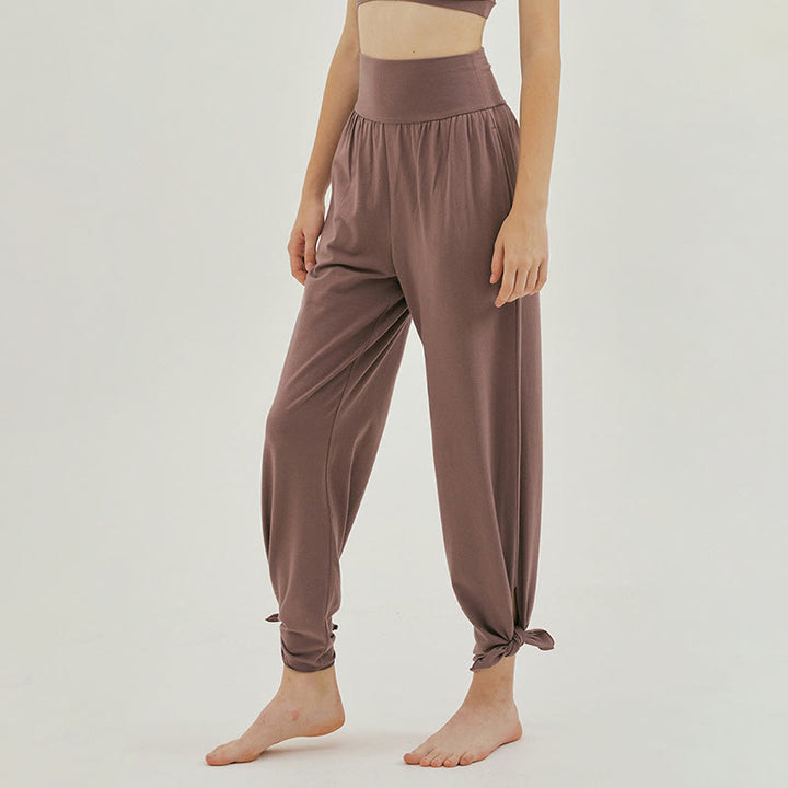 Pantalones Leica de cintura alta para mujer, informales, holgados, con bolsillos y dobladillo anudado, con Buddha Stones - image 30
