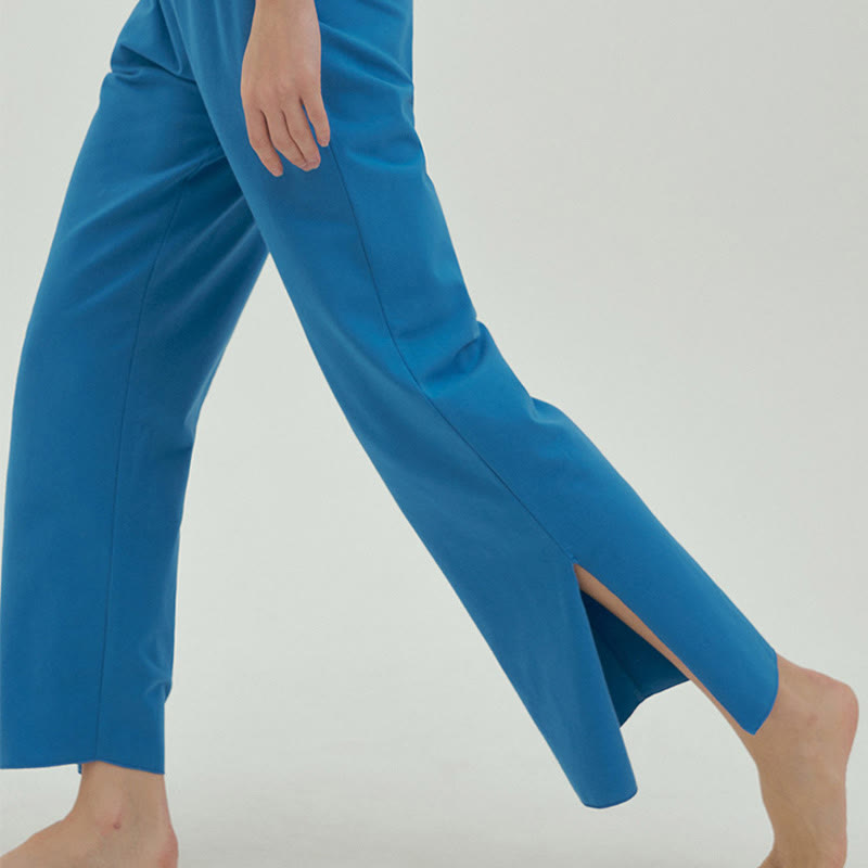 Pantalones Leica de cintura alta para mujer, informales, holgados, con bolsillos y dobladillo anudado, con Buddha Stones - image 52