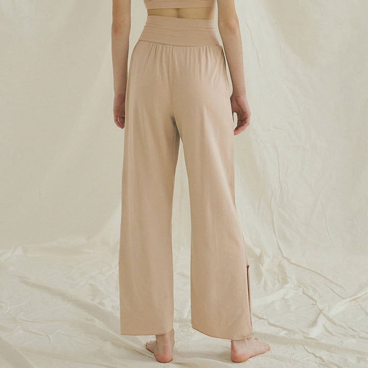 Pantalones Leica de cintura alta para mujer, informales, holgados, con bolsillos y dobladillo anudado, con Buddha Stones - image 18