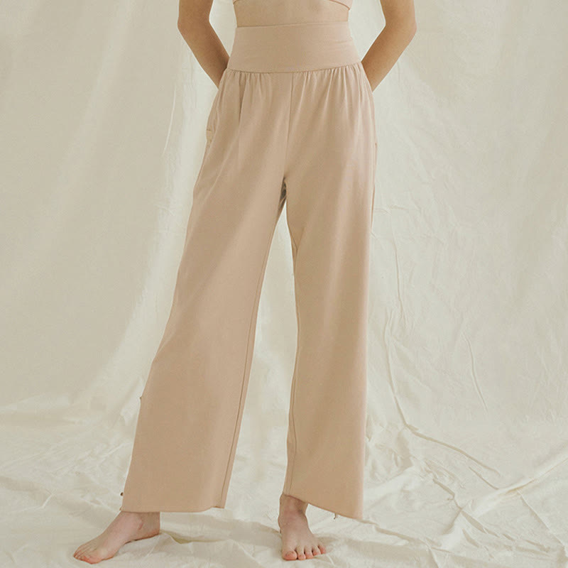 Pantalones Leica de cintura alta para mujer, informales, holgados, con bolsillos y dobladillo anudado, con Buddha Stones - image 19