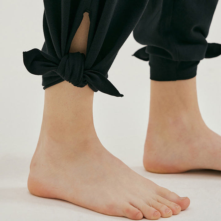 Pantalones Leica de cintura alta para mujer, informales, holgados, con bolsillos y dobladillo anudado, con Buddha Stones - image 15