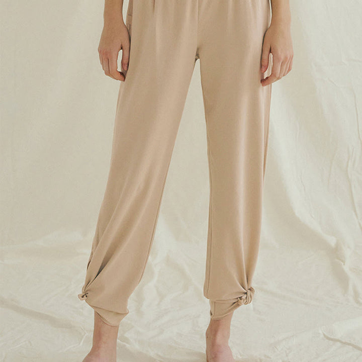 Pantalones Leica de cintura alta para mujer, informales, holgados, con bolsillos y dobladillo anudado, con Buddha Stones - image 22