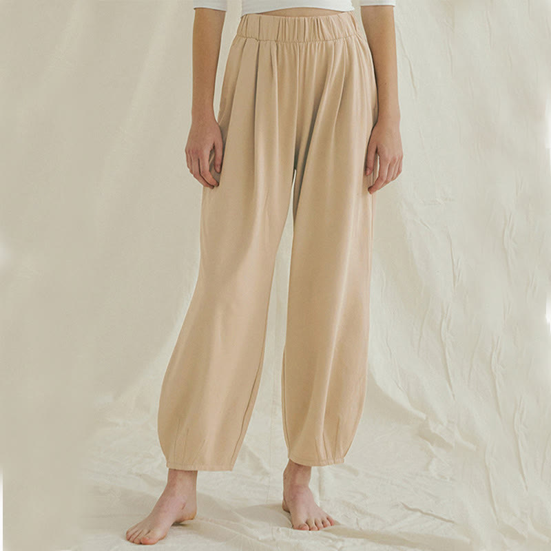 Pantalones Leica de cintura alta para mujer, informales, holgados, con bolsillos y dobladillo anudado, con Buddha Stones - Trigo - US4，UK/AU8，EU36 (L) - image 16