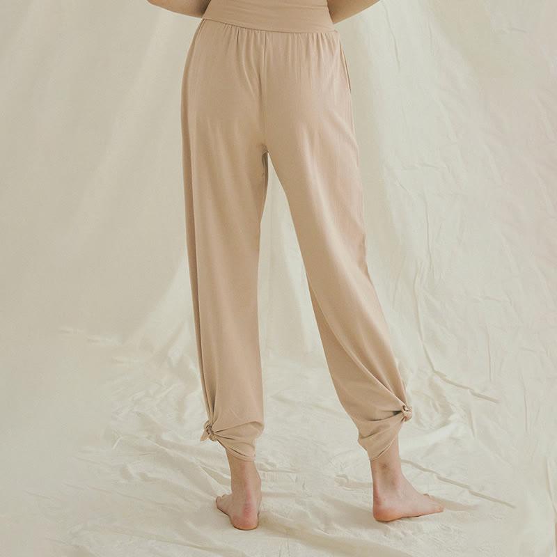 Pantalones Leica de cintura alta para mujer, informales, holgados, con bolsillos y dobladillo anudado, con Buddha Stones - image 20