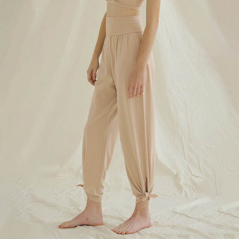 Pantalones Leica de cintura alta para mujer, informales, holgados, con bolsillos y dobladillo anudado, con Buddha Stones - image 21