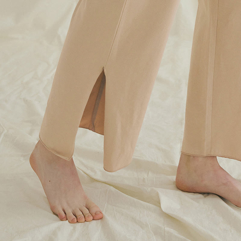 Pantalones Leica de cintura alta para mujer, informales, holgados, con bolsillos y dobladillo anudado, con Buddha Stones - image 26