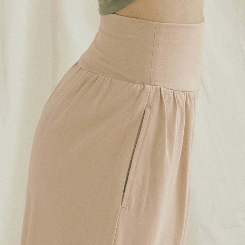 Pantalones Leica de cintura alta para mujer, informales, holgados, con bolsillos y dobladillo anudado, con Buddha Stones - image 23