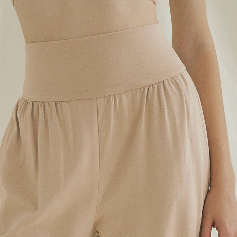 Pantalones Leica de cintura alta para mujer, informales, holgados, con bolsillos y dobladillo anudado, con Buddha Stones - image 25