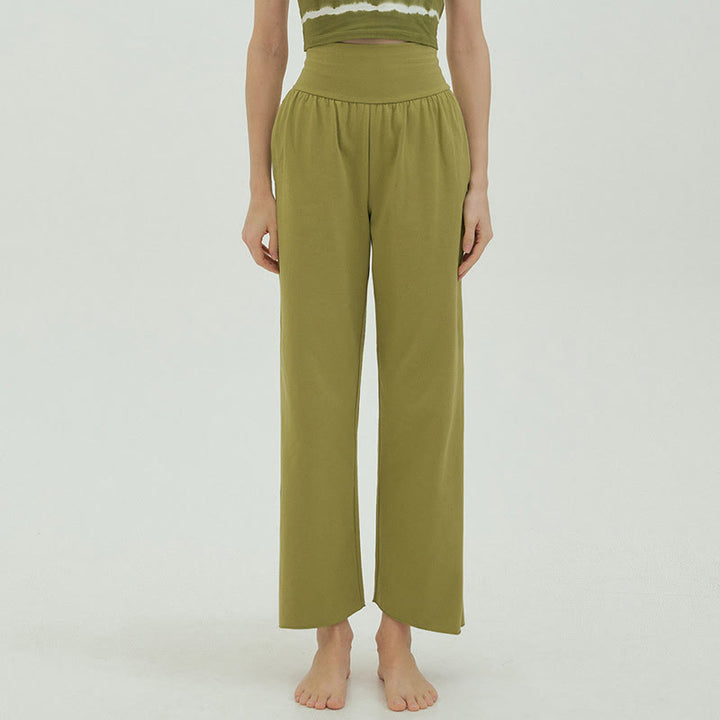 Pantalones Leica de cintura alta para mujer, informales, holgados, con bolsillos y dobladillo anudado, con Buddha Stones - image 42