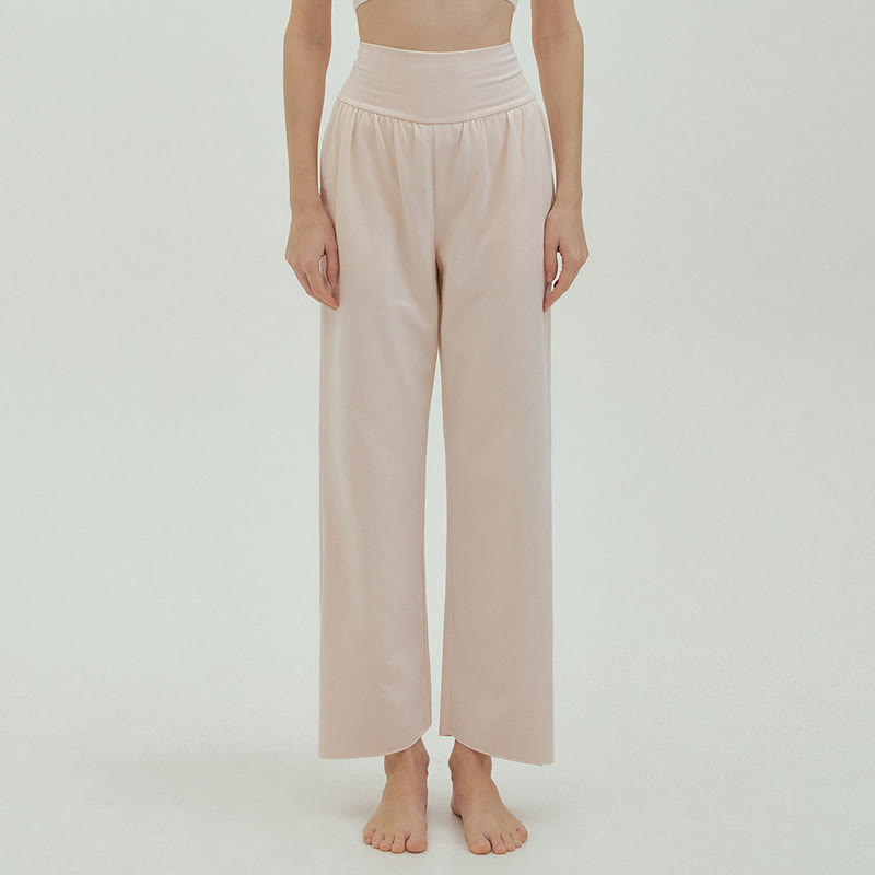 Pantalones Leica de cintura alta para mujer, informales, holgados, con bolsillos y dobladillo anudado, con Buddha Stones - image 58