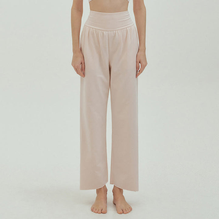 Pantalones Leica de cintura alta para mujer, informales, holgados, con bolsillos y dobladillo anudado, con Buddha Stones - image 58