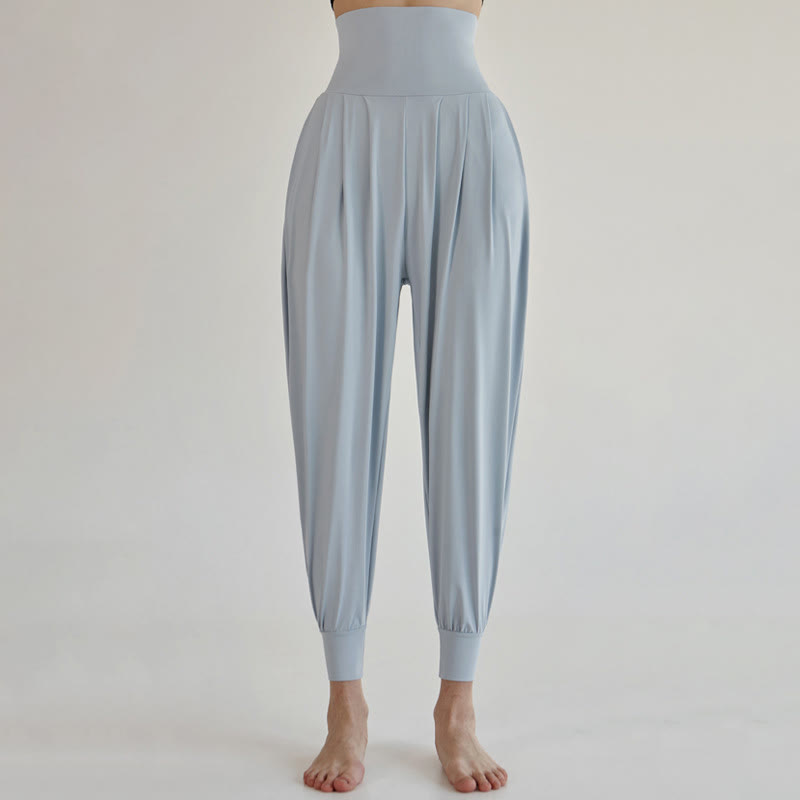 Pantalones Leica de talle alto, informales, de secado rápido y con bolsillos para mujer de Buddha Stones - Azul claro - US4，UK/AU8，EU36 (L) - image 8