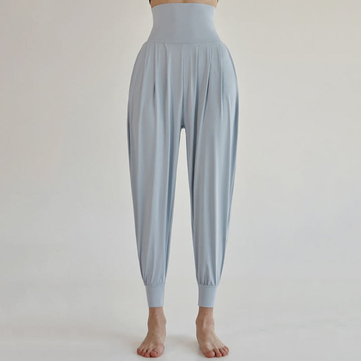 Pantalones Leica de talle alto, informales, de secado rápido y con bolsillos para mujer de Buddha Stones - Azul claro - US4，UK/AU8，EU36 (L) - image 8