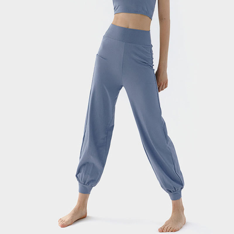 Pantalones Leica de talle alto, informales, de secado rápido y con Buddha Stones para mujer - Azul acero - US4，UK/AU8，EU36 (L) - image 10