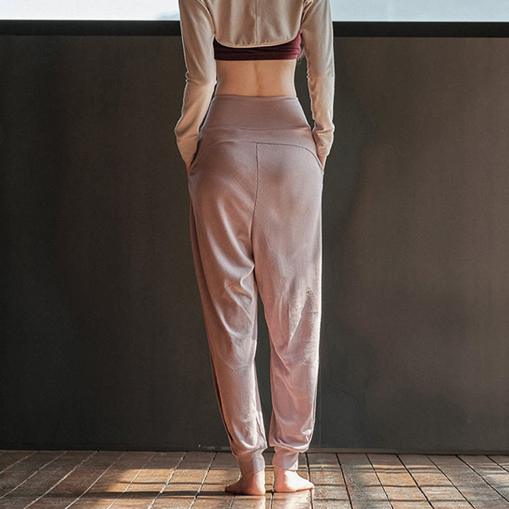 Pantalones casuales de licra con dobladillo con abertura y rosca para mujer con bolsillos y Buddha Stones - image 5