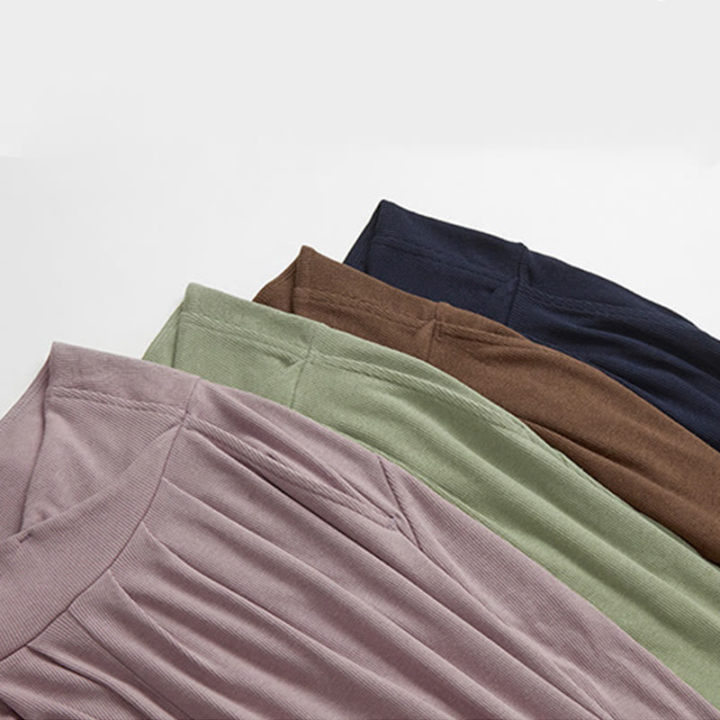 Pantalones casuales de licra con dobladillo con abertura y rosca para mujer con bolsillos y Buddha Stones - image 14