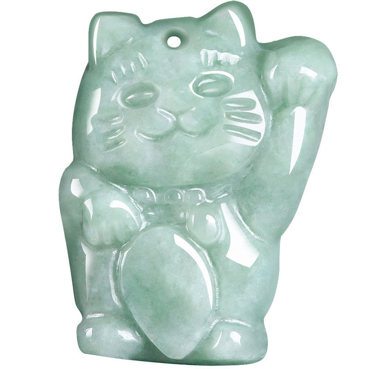 Collar con colgante de jade y gato de la suerte con Buddha Stones - image 7