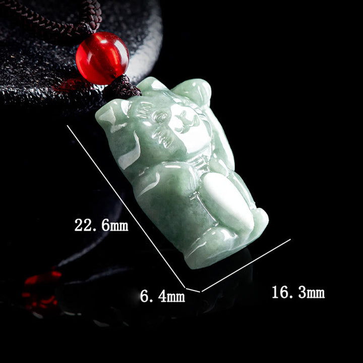 Collar con colgante de jade y gato de la suerte con Buddha Stones - image 6