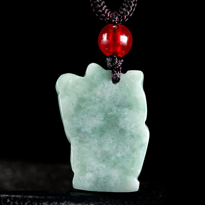 Collar con colgante de jade y gato de la suerte con Buddha Stones - image 4