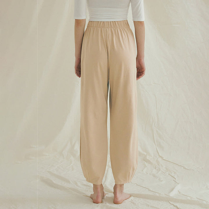 Pantalones harén Leica holgados, informales, transpirables y con bolsillos para mujer de Buddha Stones - image 1