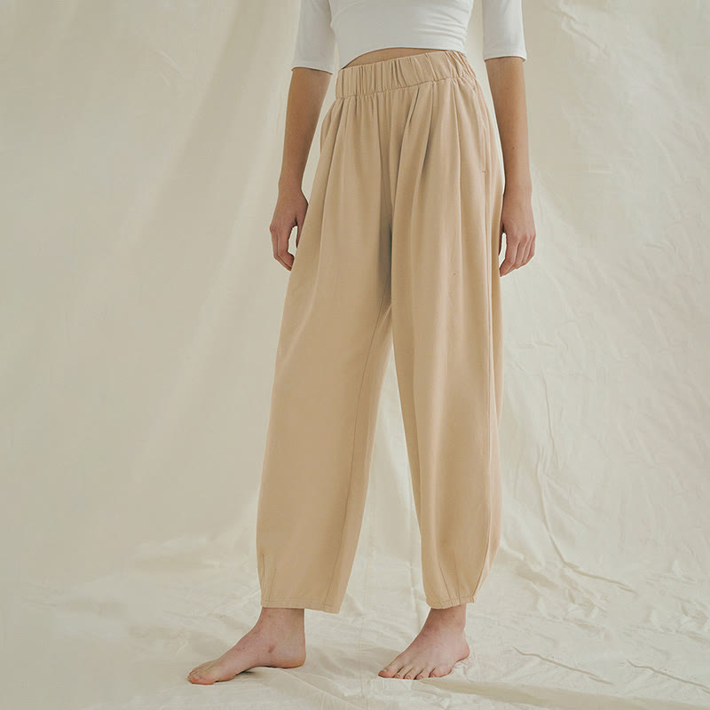 Pantalones harén Leica holgados, informales, transpirables y con bolsillos para mujer de Buddha Stones - image 2