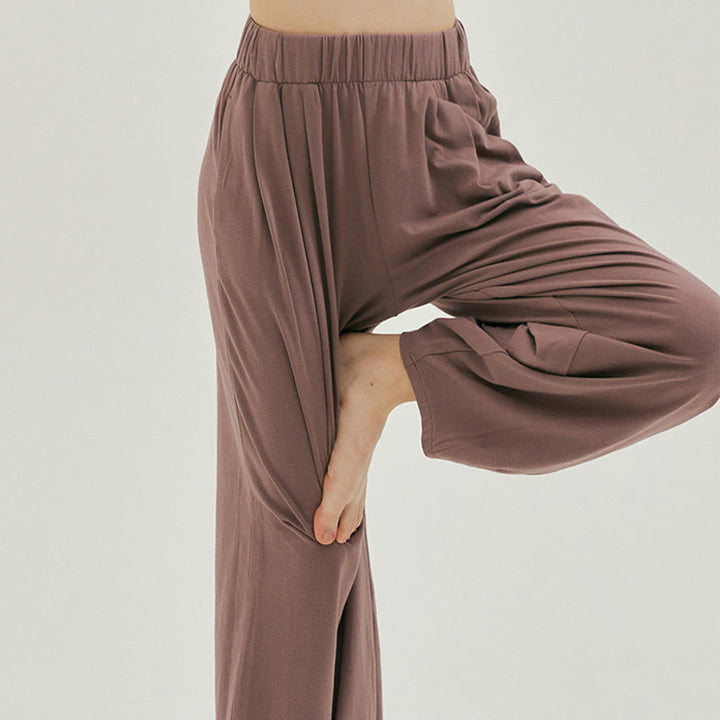 Pantalones harén Leica holgados, informales, transpirables y con bolsillos para mujer de Buddha Stones - image 24