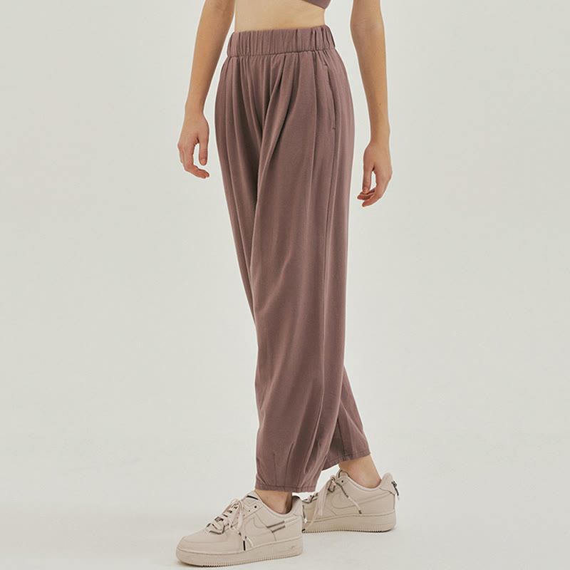Pantalones harén Leica holgados, informales, transpirables y con bolsillos para mujer de Buddha Stones - image 21