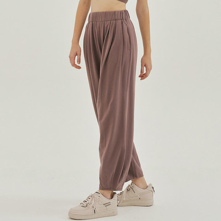Pantalones harén Leica holgados, informales, transpirables y con bolsillos para mujer de Buddha Stones - image 21
