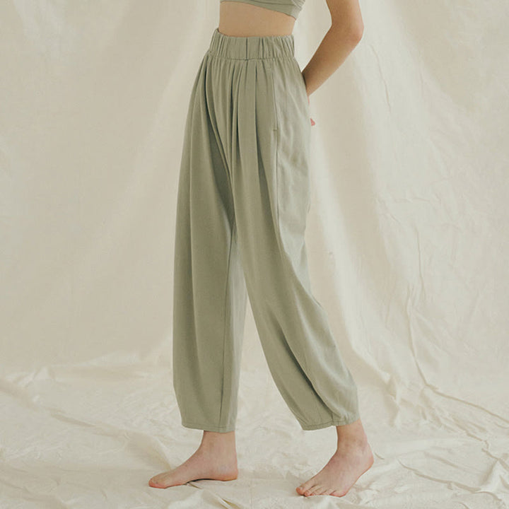 Pantalones harén Leica holgados, informales, transpirables y con bolsillos para mujer de Buddha Stones - image 15