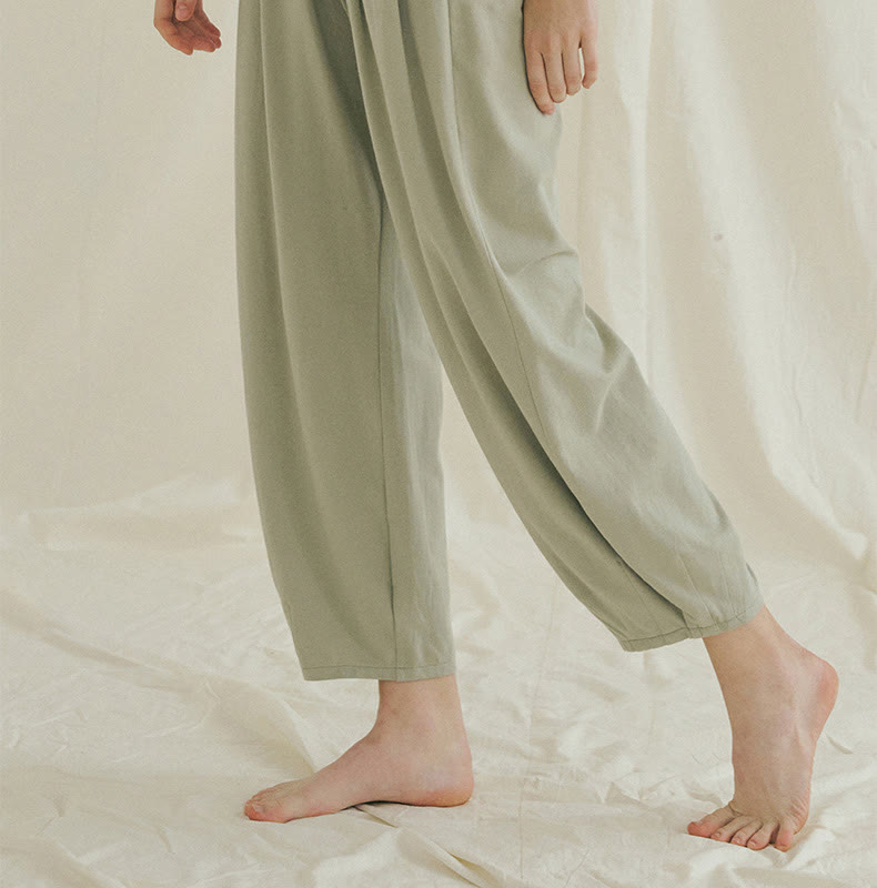 Pantalones harén Leica holgados, informales, transpirables y con bolsillos para mujer de Buddha Stones - image 19