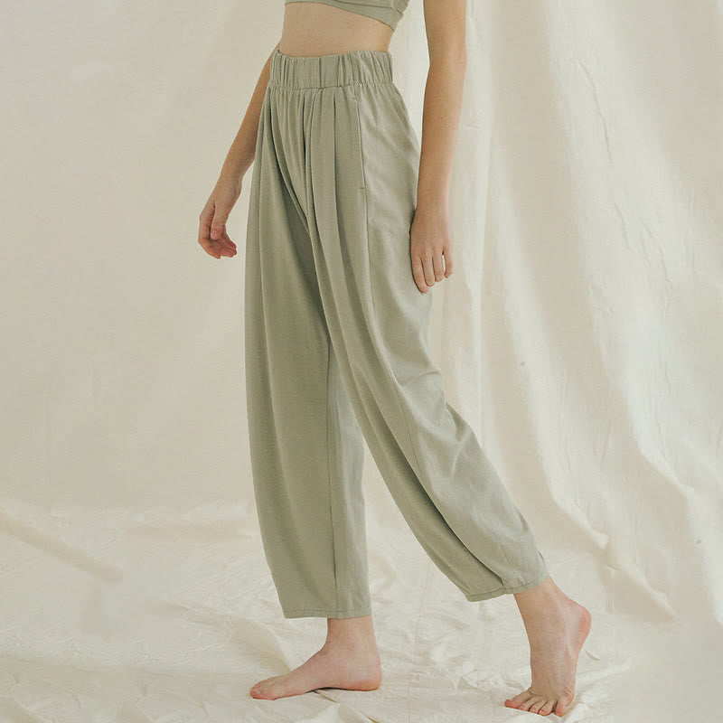 Pantalones harén Leica holgados, informales, transpirables y con bolsillos para mujer de Buddha Stones - image 13